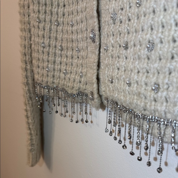 Zara Beige Beaded Cardigan - Picture 2 of 5